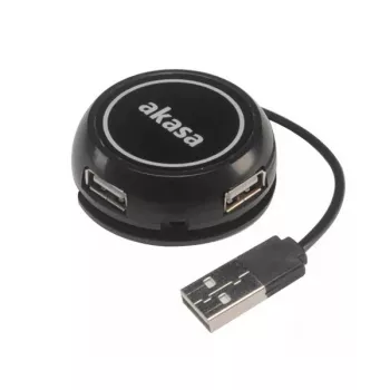 USB-hub Akasa Connect4C 4-IN-1 zwart