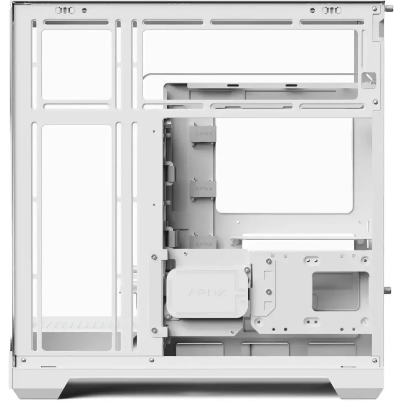 Tower-pc-behuizing APNX V2-F-WT-v1, wit, met drie tempered-glass panelen