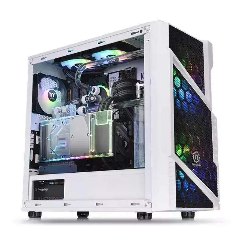 PC-behuizing Thermaltake Commander C31 TG Snow ARGB Edition midi tower zwart, wit