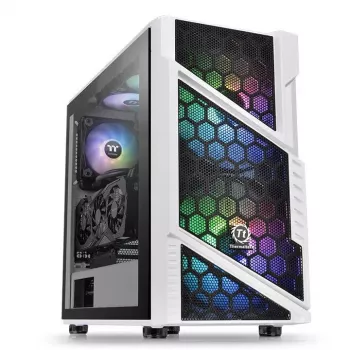 PC-behuizing Thermaltake Commander C31 TG Snow ARGB Edition midi tower zwart, wit