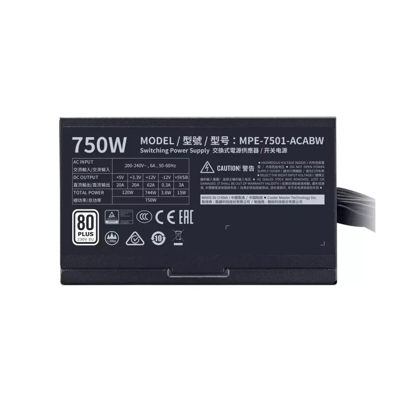 Voeding Cooler Master MWE 750 White 750 W