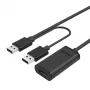 USB-kabel UNITEK Y-277 USB 2.0 5m 2x USB A zwart