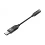 Mobiele-telefoonkabel UNITEK M1204A USB-C naar 3,5 mm zwart 0,1 m