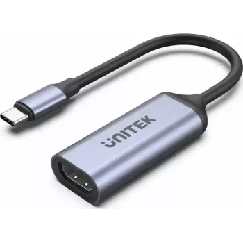 USB-C naar HDMI adapter Unitek V1416B, grijs, single-port video-uitgang