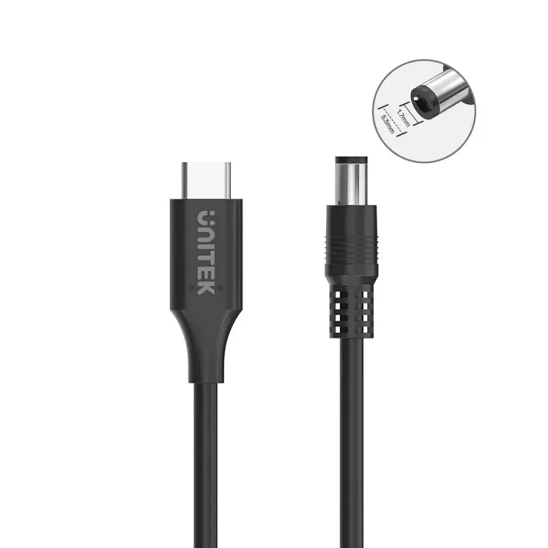 Stroomkabel UNITEK C14119BK-1.8M 1.8m USB C DC 20V 3.25A