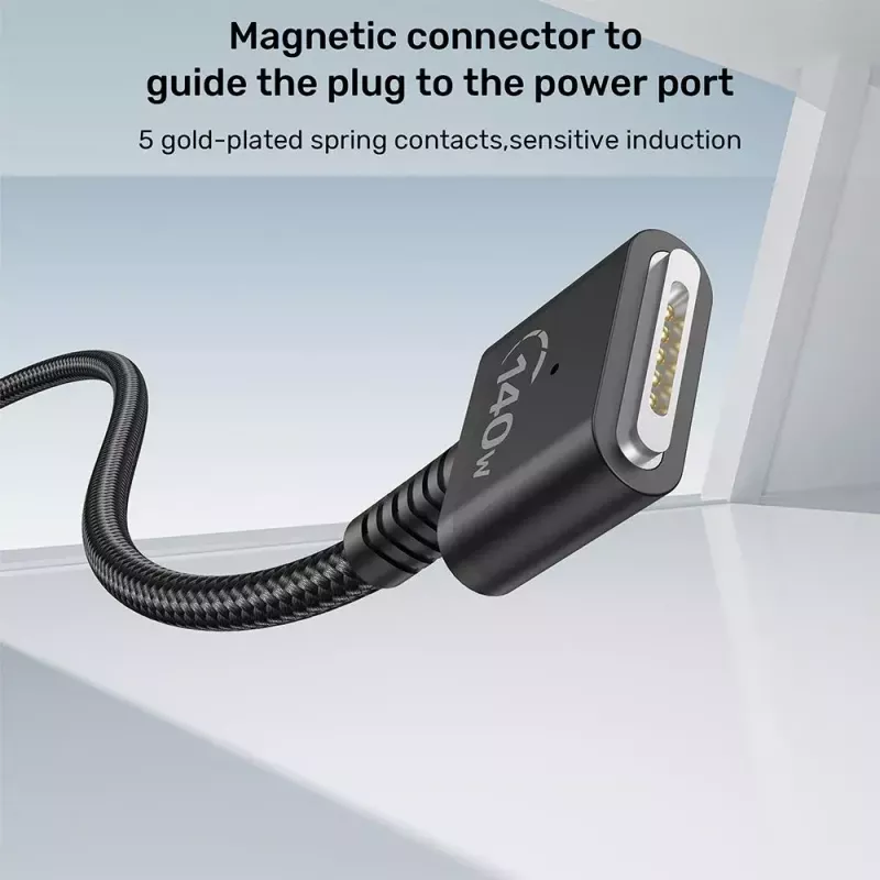Stroomkabel UNITEK C14121BK-1M zwart MagSafe 3 USB C 1m 28V 5A