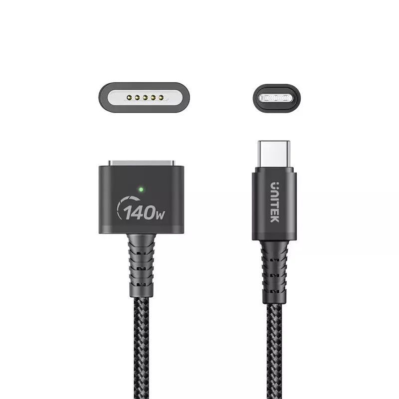 Stroomkabel UNITEK C14121BK-1M zwart MagSafe 3 USB C 1m 28V 5A