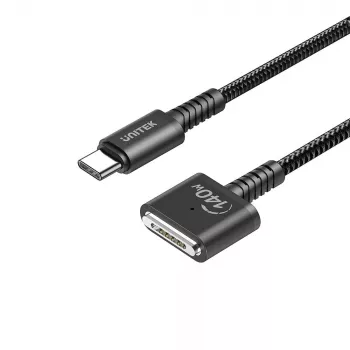 Stroomkabel UNITEK C14121BK-1M zwart MagSafe 3 USB C 1m 28V 5A