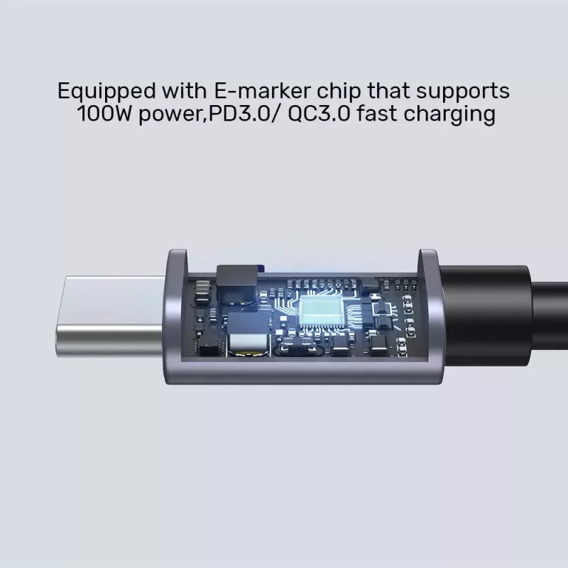 USB-kabel UNITEK C14123BK-1M 1m USB 2.0 zwart grijs