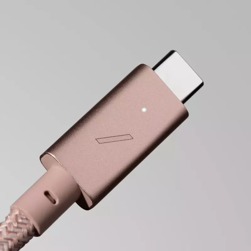 Native Union Belt Cable Pro USB-C naar USB-C, 2,4 m, LED-display, Rose