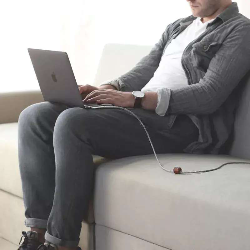 Native Union Belt Cable Pro USB-C naar USB-C, 2,4 m, LED-display, Rose