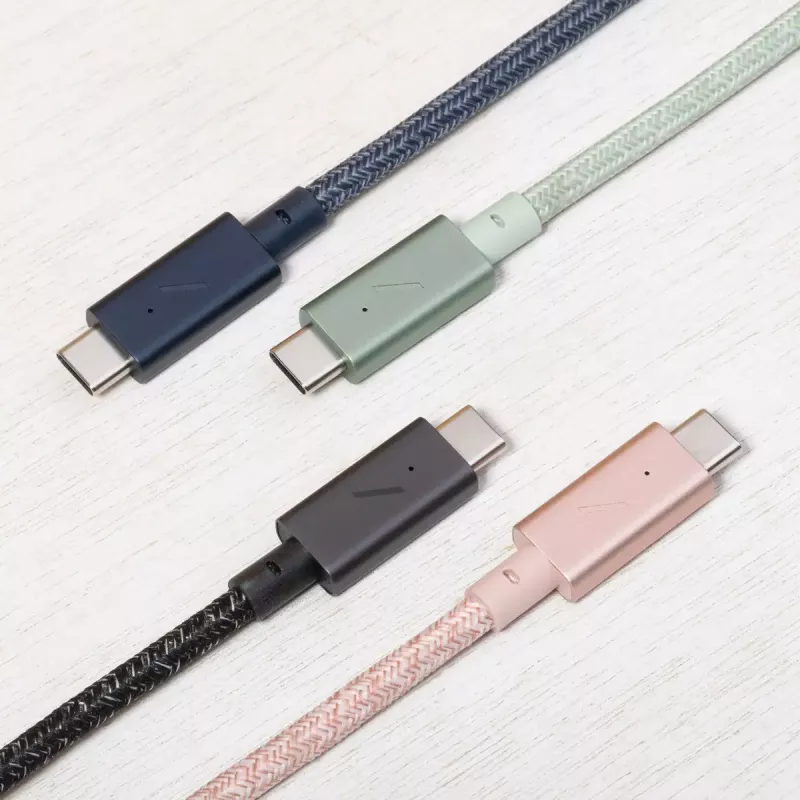 Native Union Belt Cable Pro USB-C naar USB-C, 2,4 m, LED-display, Rose