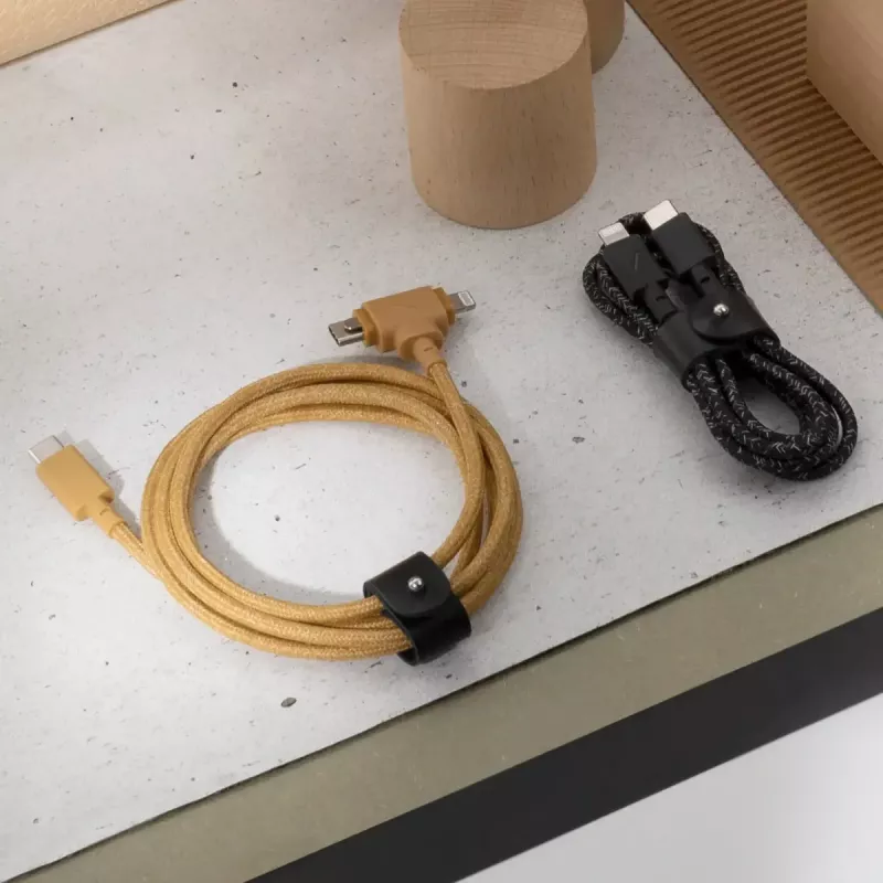 USB-C naar USB-C / Lightning-kabel Native Union Belt Cable Duo, 1,5 m, groen