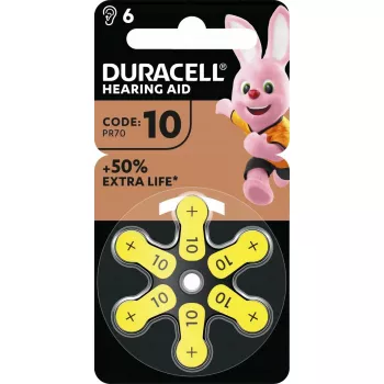 Duracell EasyTab hoortoestelbatterijen maat 10, 6-pack