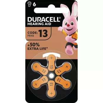 Hoortoestelbatterij Duracell EasyTab 13 (PR48) 6-pack