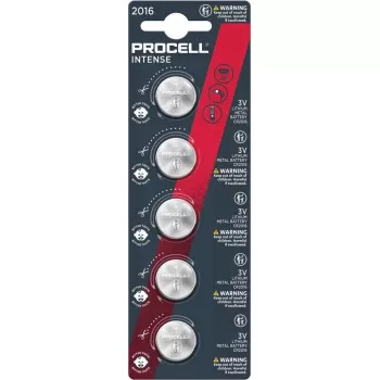 Knoopcelbatterij Duracell Procell CR2016 – lithium, 3V, 5-pack