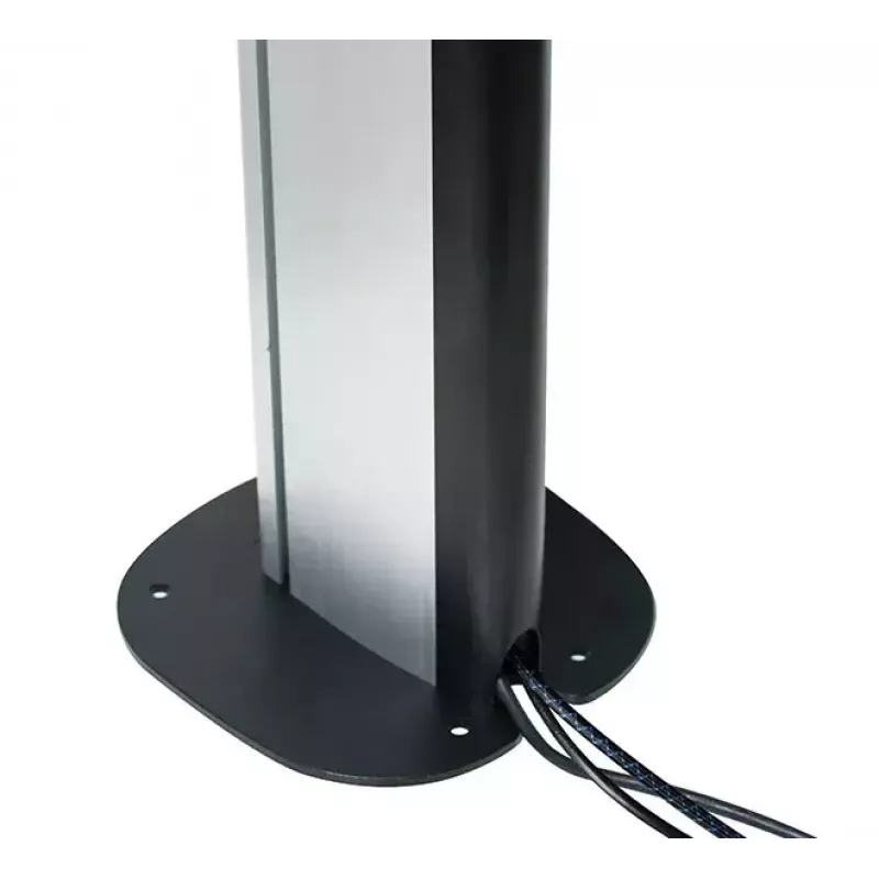Vloervast gemonteerde bodemplaat B-TECH SYSTEM X BT8380 voor vloermontage, 240×240×6 mm, 200 kg, zwart