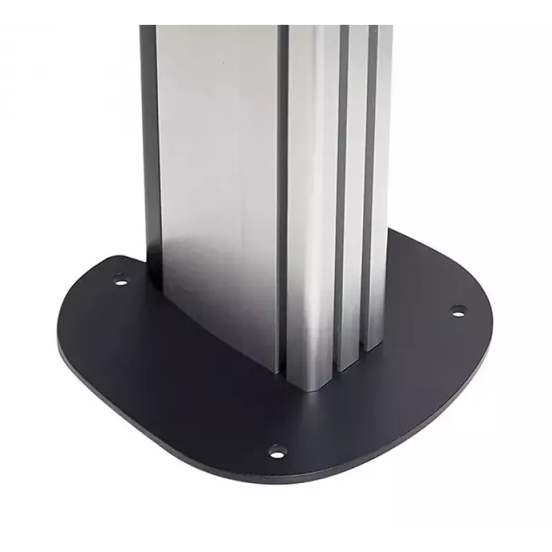 Vloervast gemonteerde bodemplaat B-TECH SYSTEM X BT8380 voor vloermontage, 240×240×6 mm, 200 kg, zwart