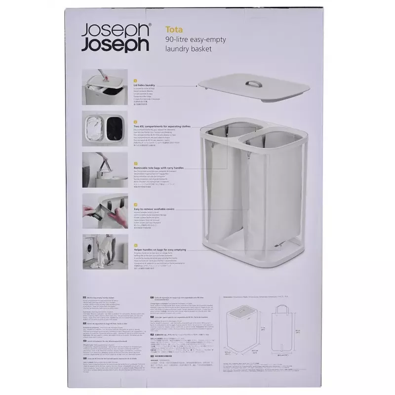 Wasmand Joseph Joseph Tota 90L ecru — 90 L inhoud, duurzaam design