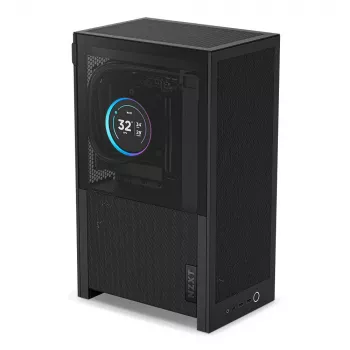 PC-behuizing NZXT H2 Flow Small Form Factor (SFF) — Mini-ITX, 2x 2,5-inch bays, gehard glas, zwart, 181×263×435 mm