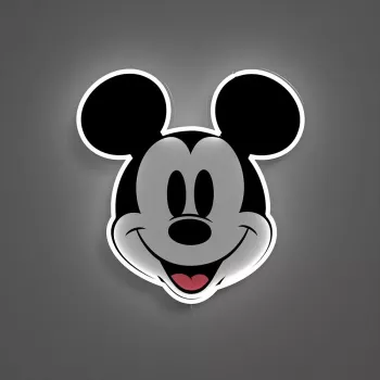 Yellowpop Disney Mickey Printed Face LED-neon wandlamp, YPDI-PFA-MIC