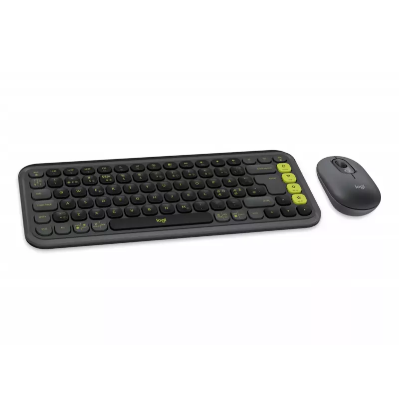 Toetsenbord-muiscombinatie Logitech POP Icon QZERTY Bluetooth mini graphite groen