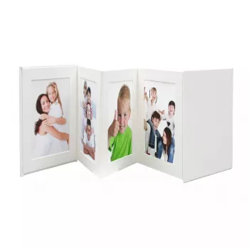 Fotoalbum Deknudt Leporello wit 8 bladen 13 x 18 cm