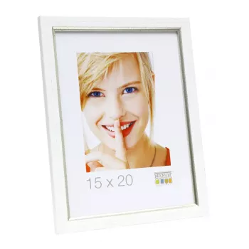 Enkele fotolijst Deknudt S46AF1 zilver wit 168x218mm