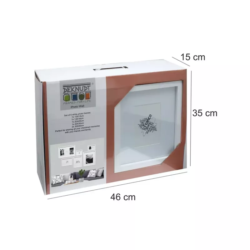 Fotolijstenset Deknudt S46YK1 wit MDF glas hout