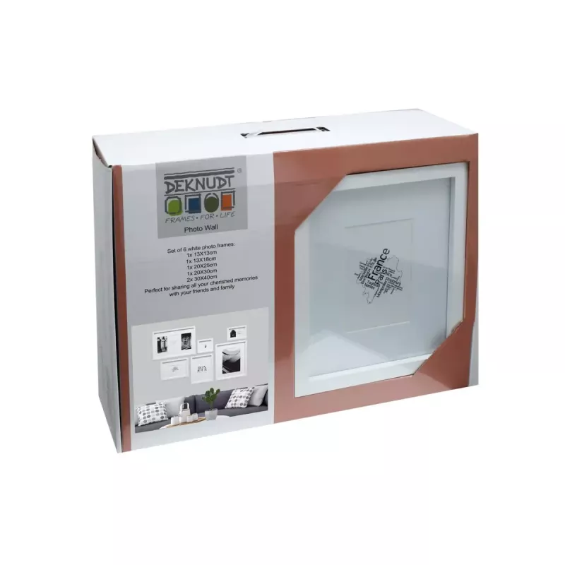 Fotolijstenset Deknudt S46YK1 wit MDF glas hout