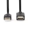 Nedis CCGL60010BK20 USB 2.0 verlengkabel, A male naar A female, 2 m, zwart