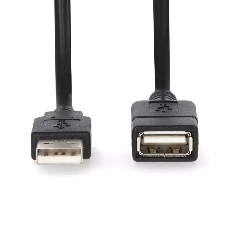 Nedis CCGL60010BK20 USB 2.0 verlengkabel, A male naar A female, 2 m, zwart