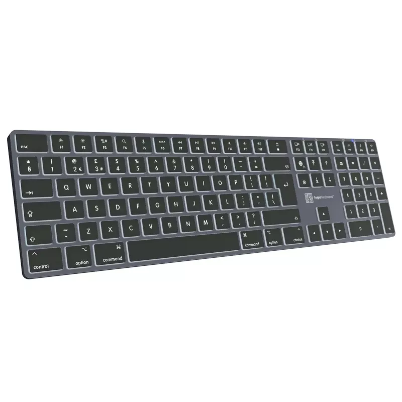 LogicKeyboard SKB-TM-UK full-size toetsenbord USB + Bluetooth, QWERTY UK English, titanium