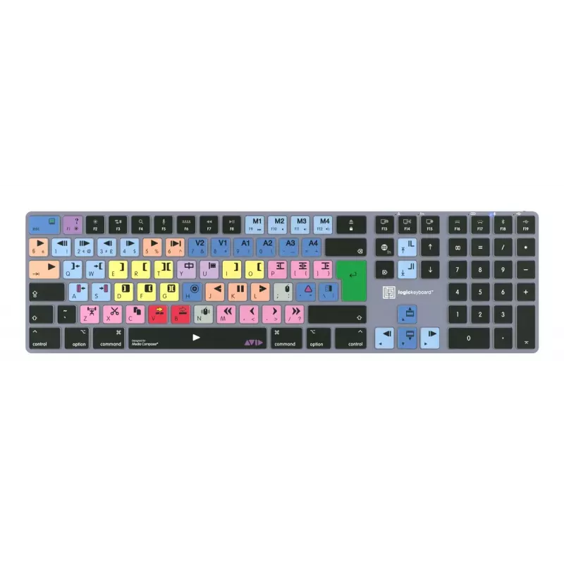 Full-size Bluetooth-toetsenbord LogicKeyboard LKB-MCOM4-TM — QWERTZ Duits layout, 109 toetsen, titanium grijs