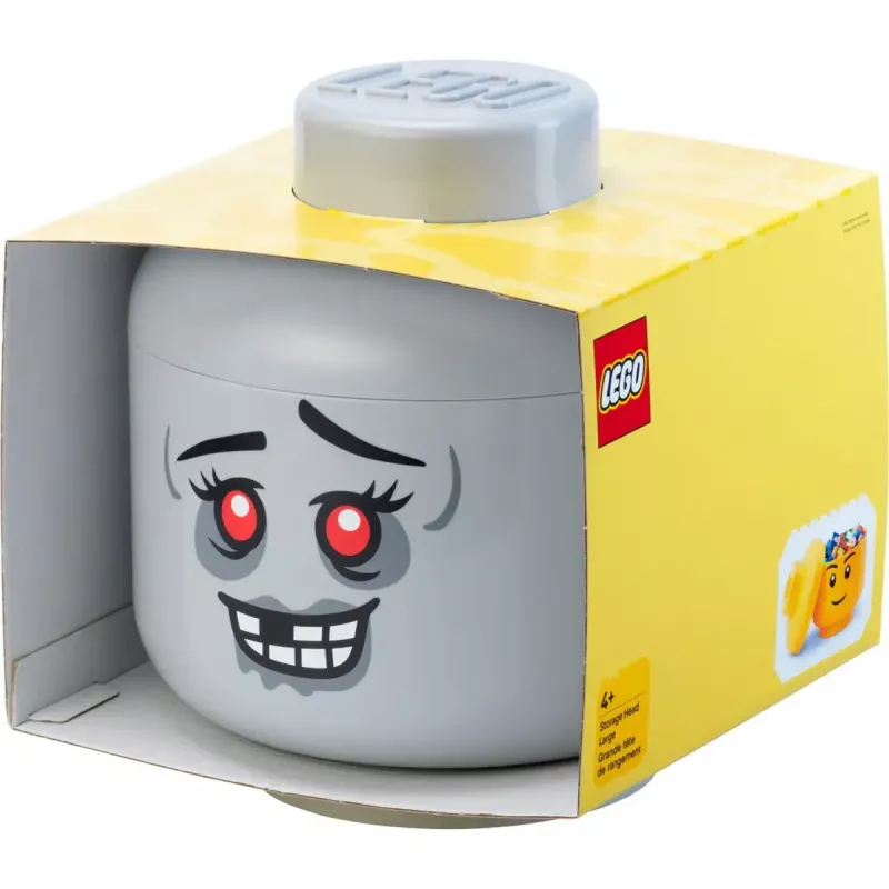 Storage Head Large by room copenhagen — LEGO-compatibele opbergbox „Zombie“ (grijs)