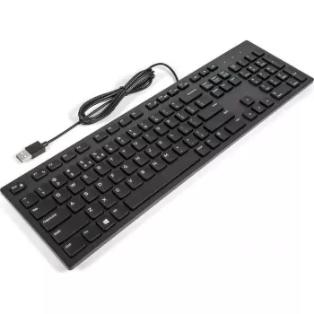 Bedraad USB-multimedia-toetsenbord Dell KB216 – 104 toetsen, basisindeling, USB-aansluiting