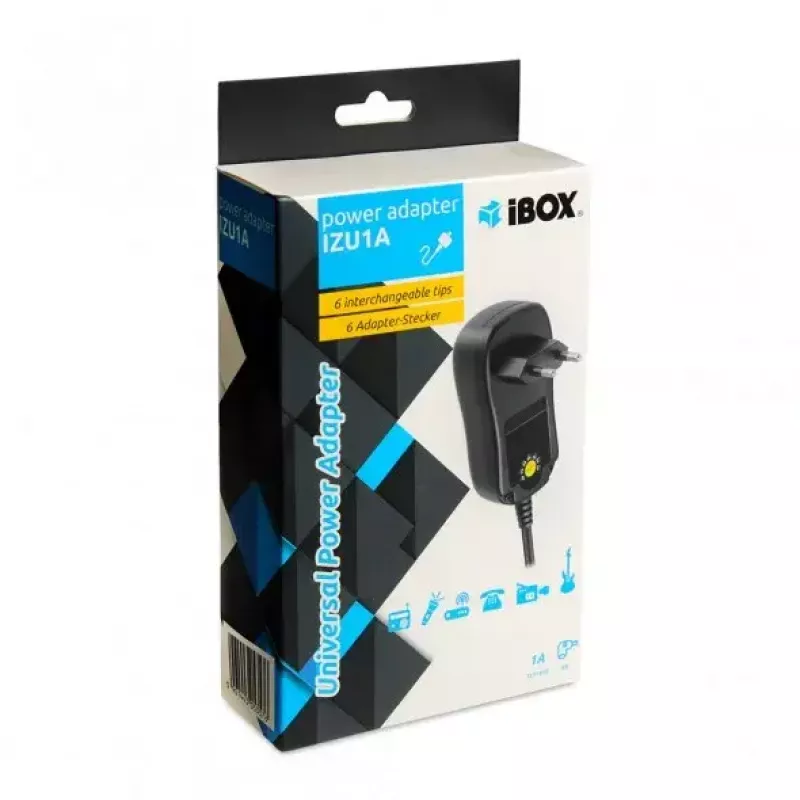 Voeding IBOX IZU1A voor binnen 100–240 V zwart, 75×35×43 mm