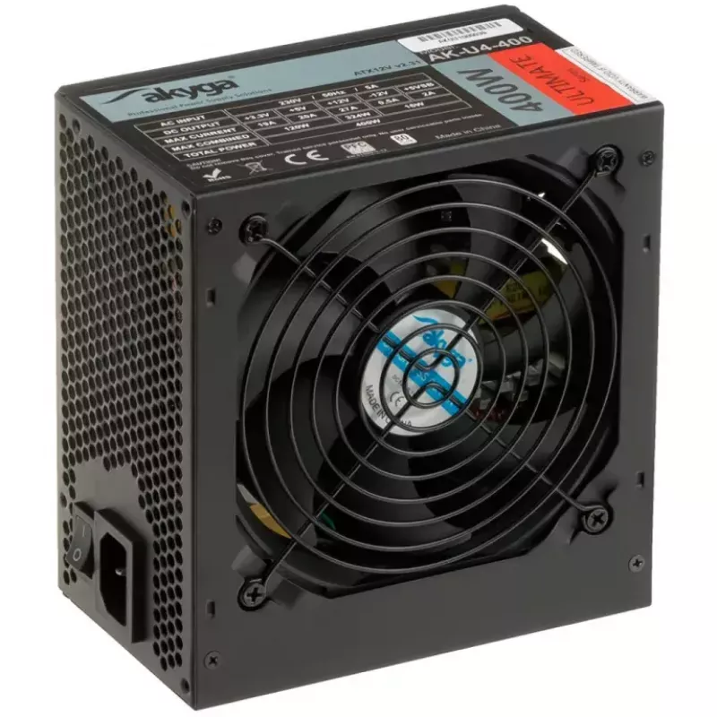 Akyga AK-U4-400 Ultimate 400 W ATX-voeding, 80 PLUS Bronze, actieve PFC, 120-mm-ventilator