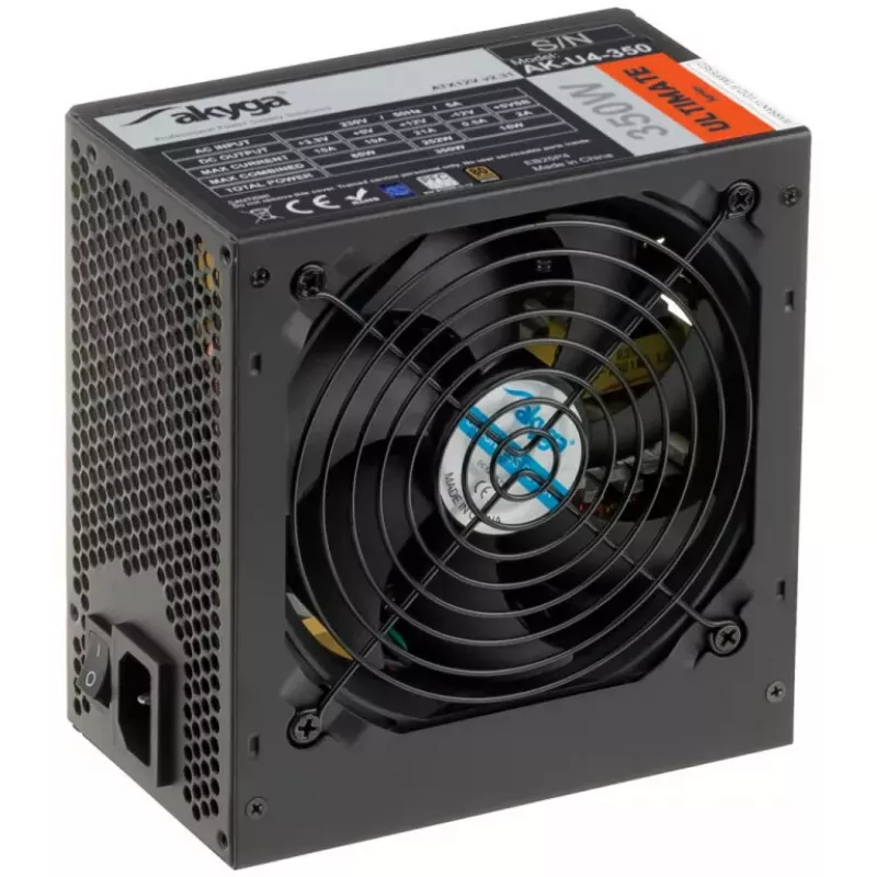 Akyga AK-U4-350 Ultimate 350 W ATX-voeding, 80 PLUS Bronze, actieve PFC, 120-mm-ventilator