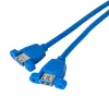 Akyga AK-CA-62 interne USB-3.0-adapterkabel, 19-pins header naar 2 x USB-A bus, 0,65 m
