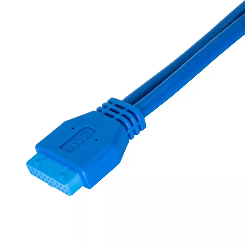 Akyga AK-CA-62 interne USB-3.0-adapterkabel, 19-pins header naar 2 x USB-A bus, 0,65 m