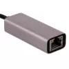Akyga AK-AD-65 USB-C-naar-Gigabit-Ethernet-adapter, RJ45, 15 cm, zilver