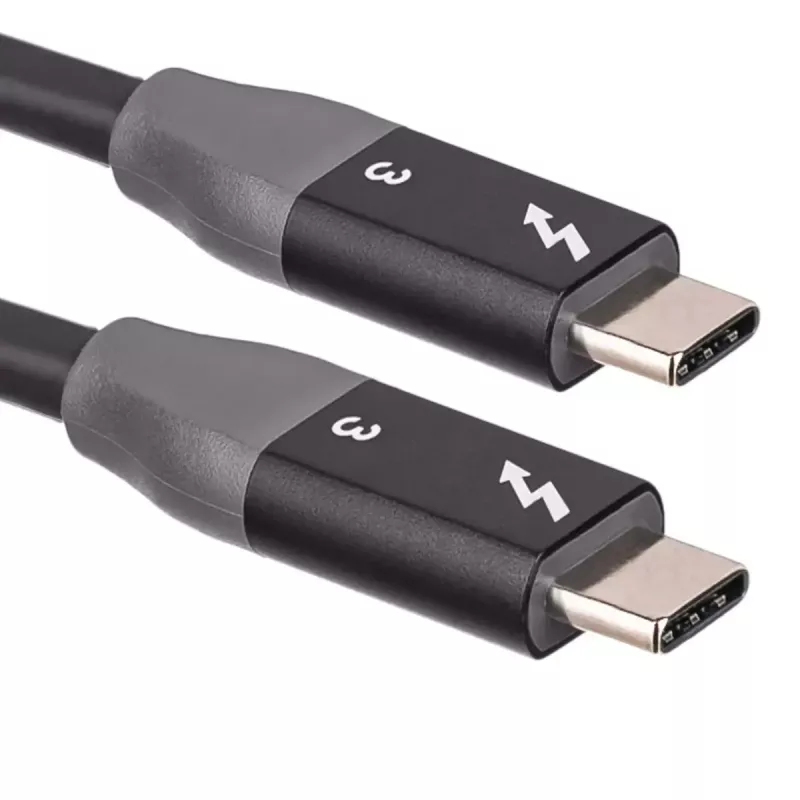 Akyga AK-USB-34 USB-C-naar-USB-C-Thunderbolt-3-kabel, 40 Gbit/s, 100 W, 1,5 m, zwart
