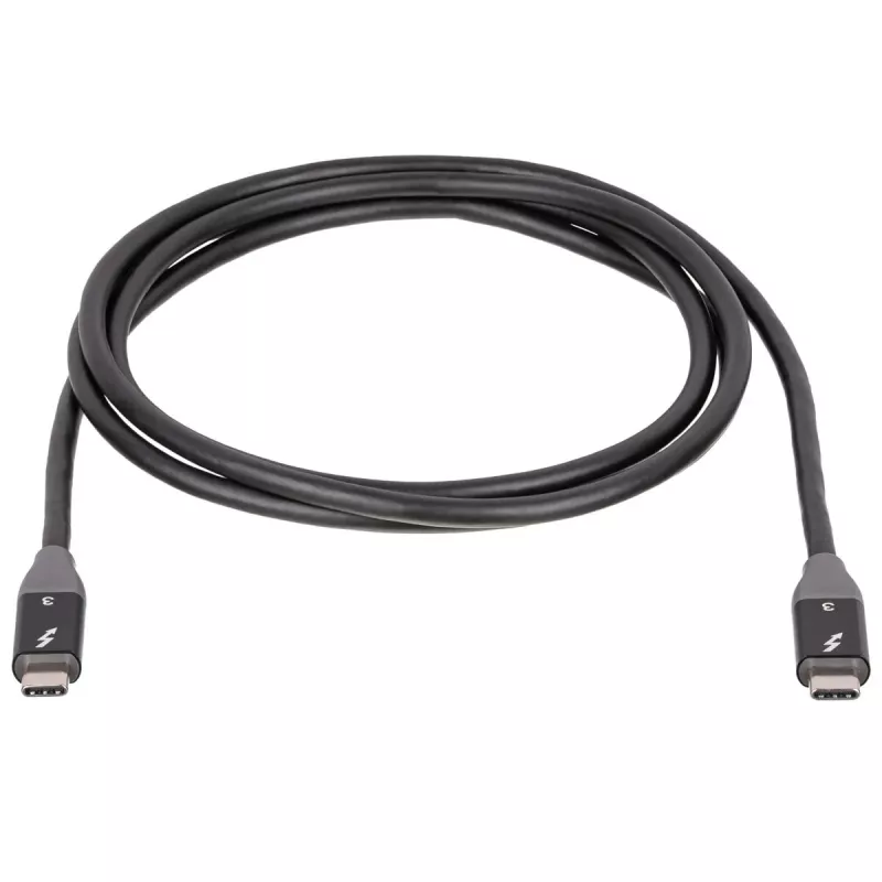 Akyga AK-USB-34 USB-C-naar-USB-C-Thunderbolt-3-kabel, 40 Gbit/s, 100 W, 1,5 m, zwart