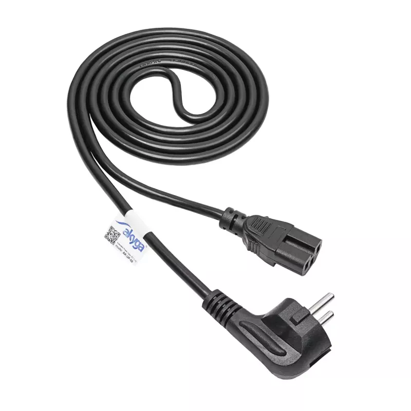 Akyga AK-UP-08 servernetkabel, CEE 7/7 naar IEC C15, koper 3 x 1 mm², 1,8 m, zwart