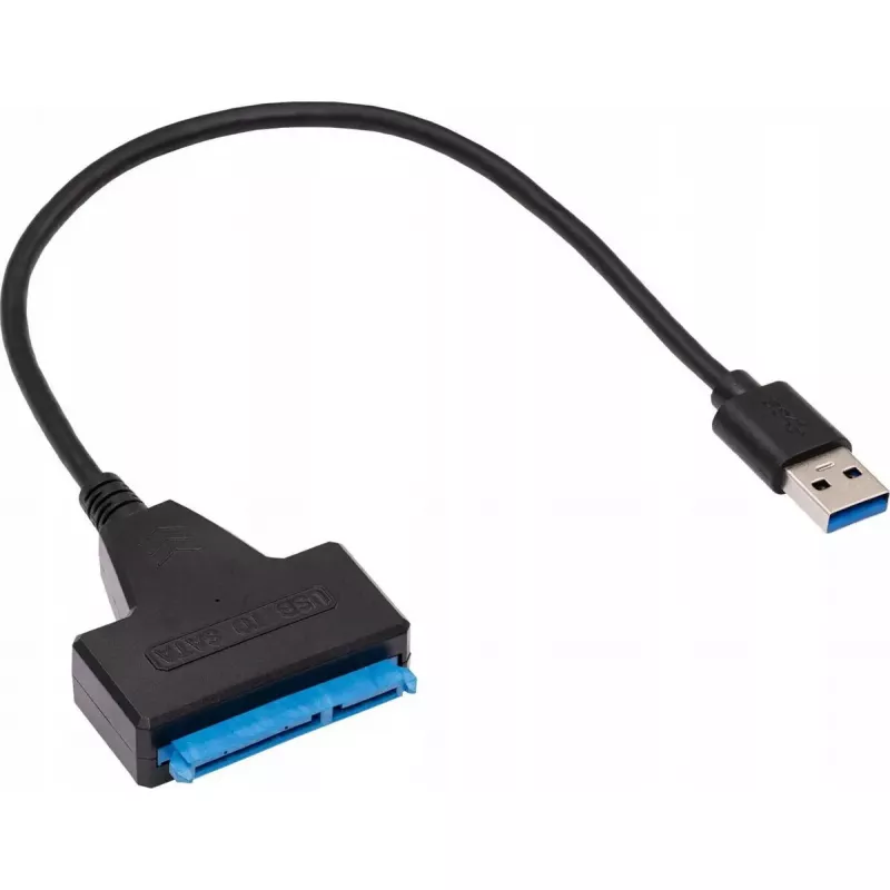 Akyga AK-CA-86 SATA naar USB-A 3.0 adapterkabel voor 2,5-inch drives, 0,3 m, zwart