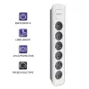 Stroomverdeler Qoltec 50297 1,8 m 6 AC-stopcontacten binnen grijs wit