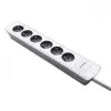 Stroomverdeler Qoltec 50297 1,8 m 6 AC-stopcontacten binnen grijs wit