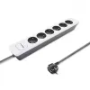 Stroomverdeler Qoltec 50297 1,8 m 6 AC-stopcontacten binnen grijs wit