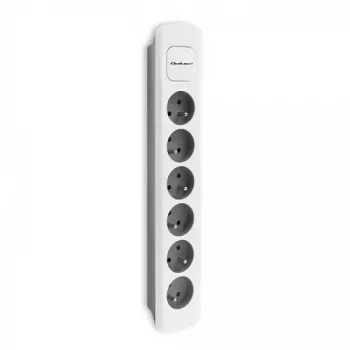Stroomverdeler Qoltec 50297 1,8 m 6 AC-stopcontacten binnen grijs wit